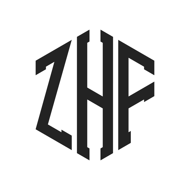 Projekt logo ZHF Początkowa litera ZHF Monogram Logo w kształcie sześciokątnego