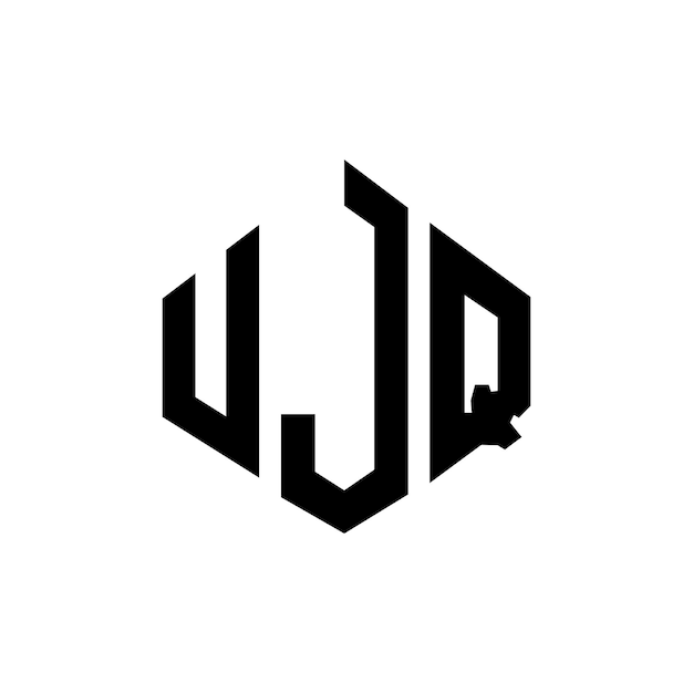 Plik wektorowy projekt logotypu litery ujq z kształtem wieloboku ujq wielobok i kształt kostki projekt logotypu ujq sześciokąt wektorowy szablon logo kolory białe i czarne ujq monogram logo biznesowe i nieruchomości