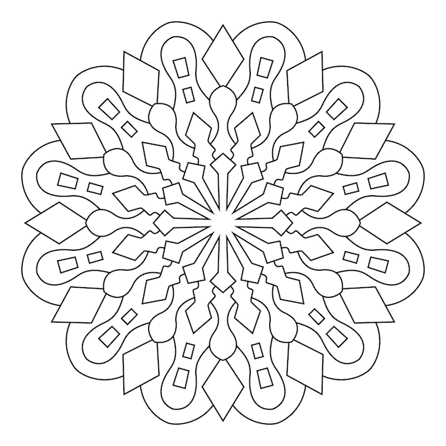 Projekt Mandali Do Kolorowania Strony Dekoracyjnego Okrągłego Ornamentu Logo Terapii Antystresowej Wzór Jogi