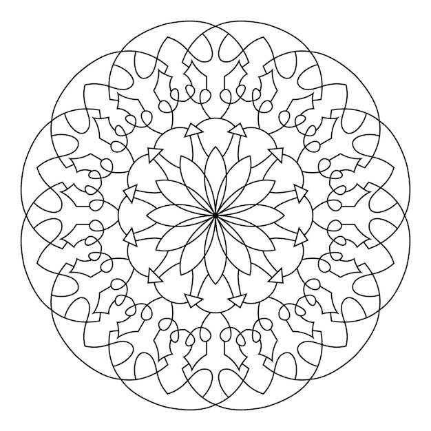 Projekt Mandali Do Kolorowania Strony Dekoracyjnego Okrągłego Ornamentu Logo Terapii Antystresowej Wzór Jogi