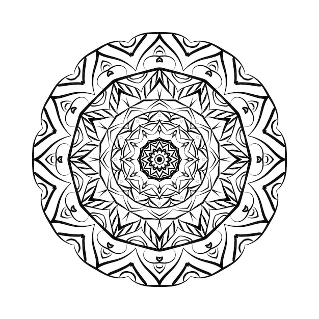 Projekt mandali w kolorze czarnym do druku, plakatu, okładki, broszury, ulotki, banera, okładki książki. mandala