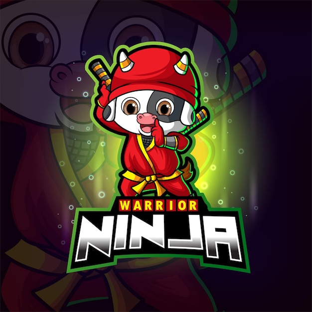 Projekt Maskotki E-sportowej Wojownika Ninja Z Ilustracji