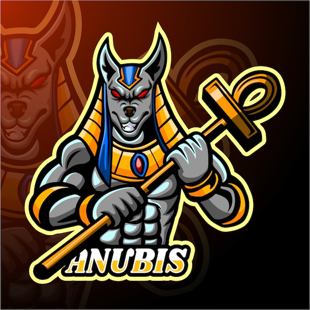 Projekt Maskotki Z Logo E-sportu Anubis