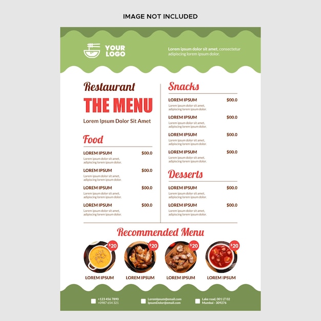 Projekt menu restauracji