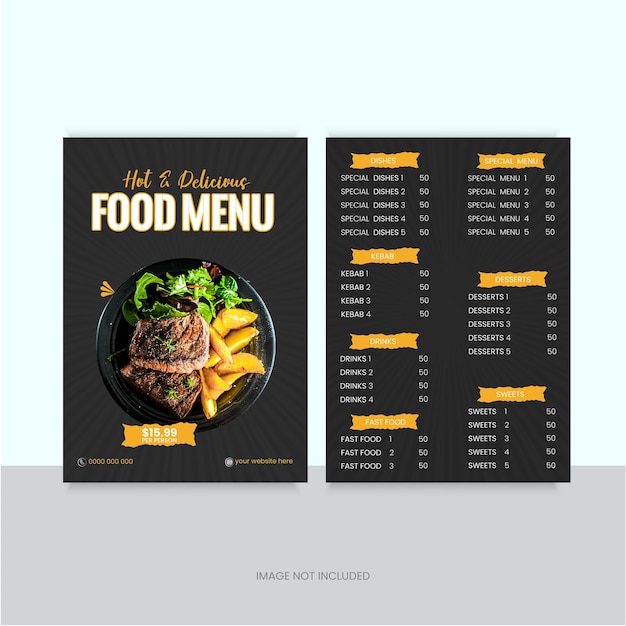 Projekt menu żywności wektor kreatywny szablon projektu menu restauracji