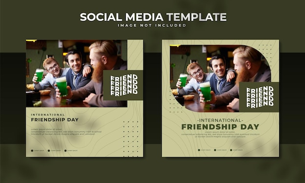 Plik wektorowy projekt międzynarodowego dnia przyjaźni dla postu w mediach społecznościowych