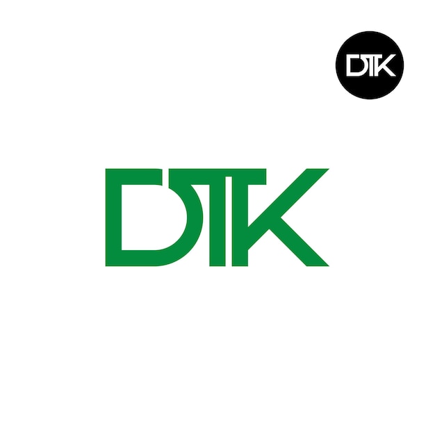 Projekt monogramu litery logo DTK
