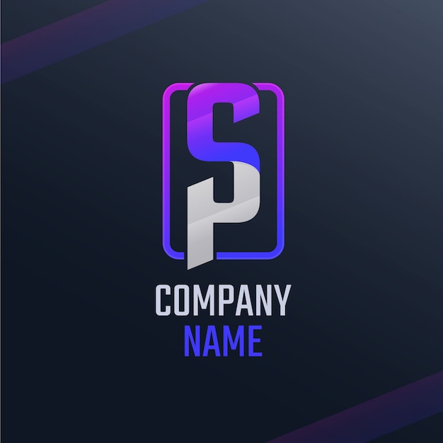 Projekt monogramu logo Sp