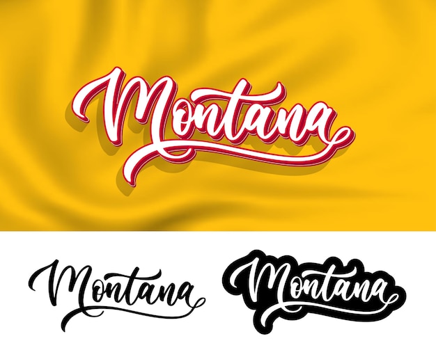 Plik wektorowy projekt napisu strony montana do drukowania na ubraniach slogan wektorowy na tshirt nowoczesny projekt typografii