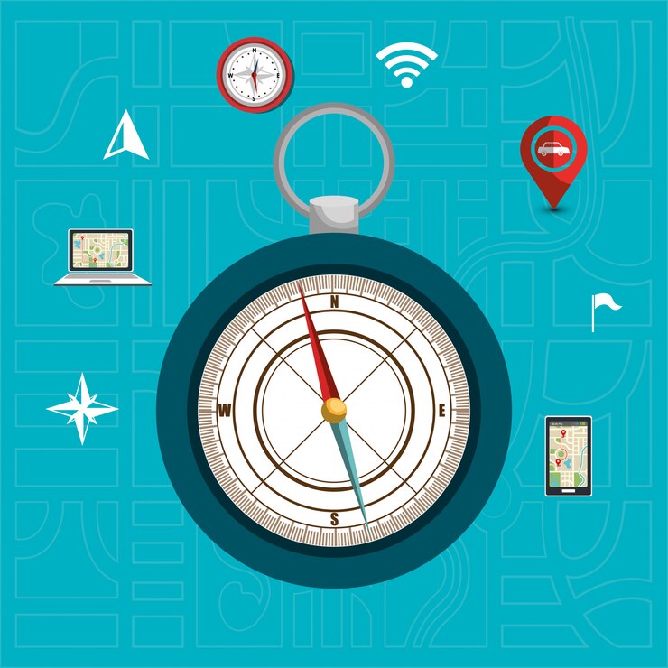 Wektor projekt nawigacji gps