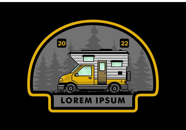 Projekt Odznaki Ilustracji Van Box Camper