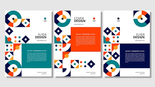 Projekt okładki abstrakcyjne płaskie kształty geometryczne