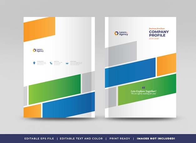 Plik wektorowy projekt okładki broszury lub raportu rocznego i okładki profilu firmy lub okładki broszury i katalogu