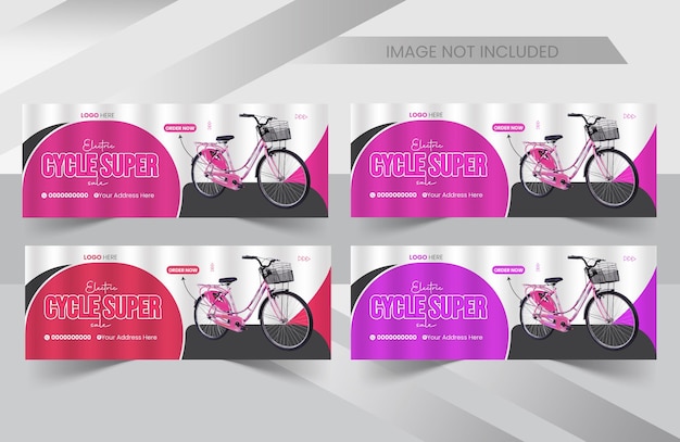Plik wektorowy projekt okładki sprzedaży rowerów na facebooku i projekt banera w mediach społecznościowych