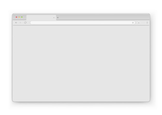 Projekt Okna Przeglądarki Internetowej W Kolorze Szarym Na Białym Tle