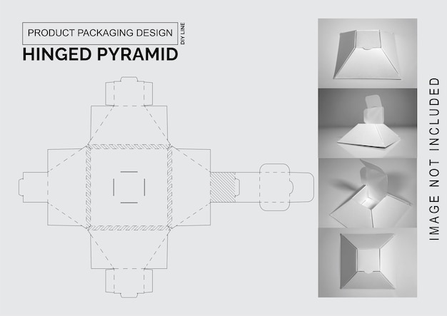 Plik wektorowy projekt opakowania produktu piramida na zawiasach