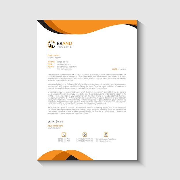projekt papieru firmowego