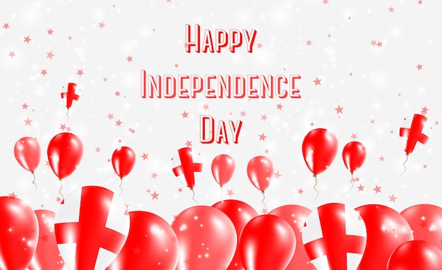 Projekt Patriotyczny Dzień Niepodległości Gruzji. Balony W Gruzińskich Barwach Narodowych. Szczęśliwy Dzień Niepodległości Wektor Kartkę Z życzeniami.