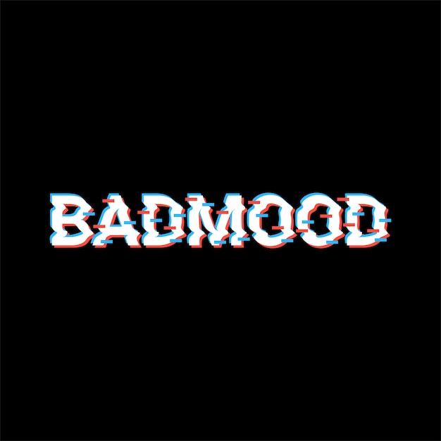 Projekt pisania Badmood, odpowiedni do sitodruku na koszulkach, ubraniach, kurtkach i innych
