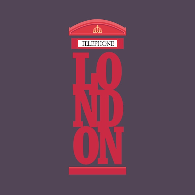 Projekt Plakatu Na Czerwonej Budce Telefonicznej W Londynie