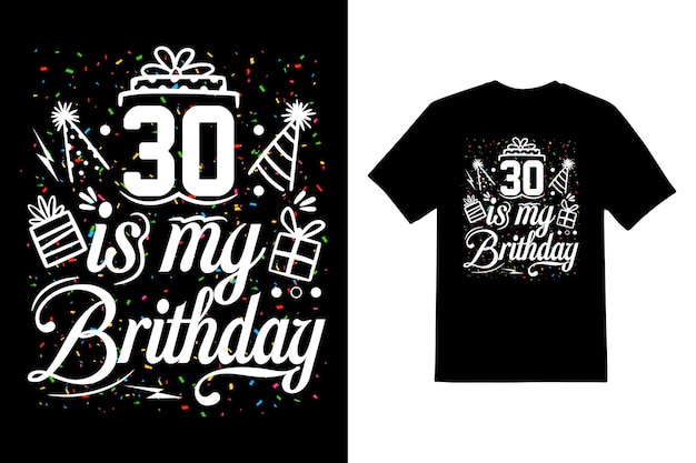 Projekt Premium Koszulki Urodzinowej Szablon Eps