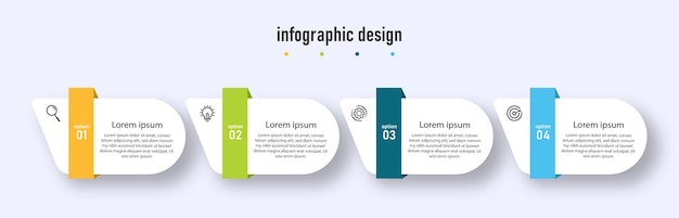 Plik wektorowy projekt prezentacji diagramów wzór infografiki biznesowej z 4 opcjami