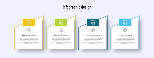 Projekt Prezentacji Diagramów Wzór Infografiki Biznesowej Z 4 Opcjami