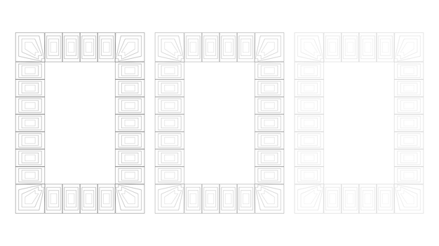 Projekt ramki geometrycznej w stylu art deco dla architektury i dekoracji