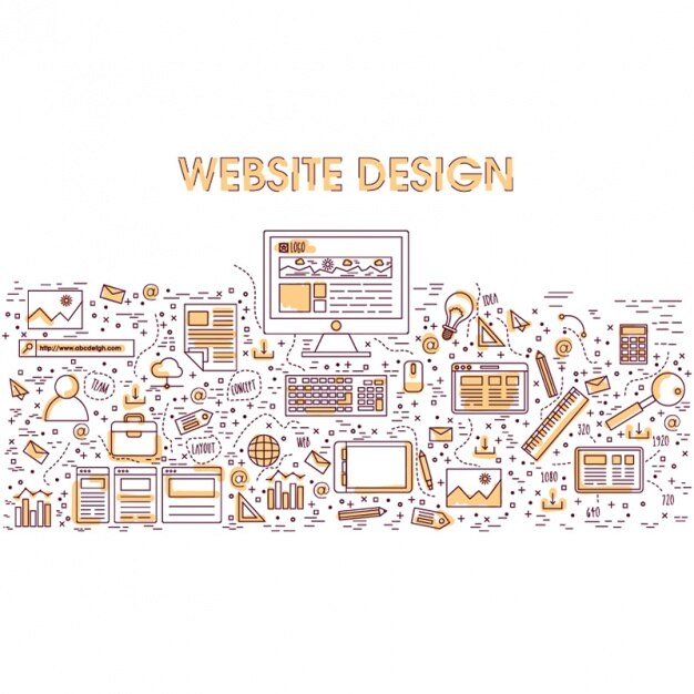 Wektor projekt strony internetowej ze szczegółami kolorów