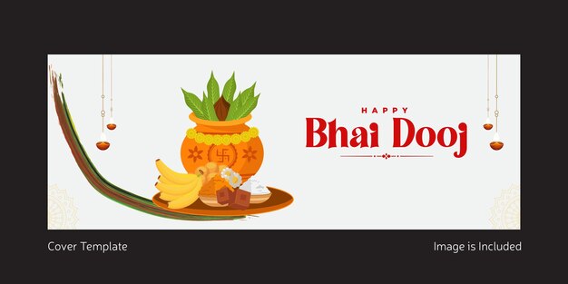 Plik wektorowy projekt strony tytułowej szablonu happy bhai dooj