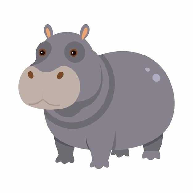 Projekt stylu ilustracji wektorowej kolorów hipopotamów