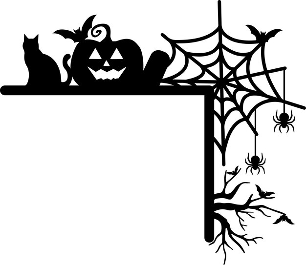 Plik wektorowy projekt svg narożnika drzwi halloween