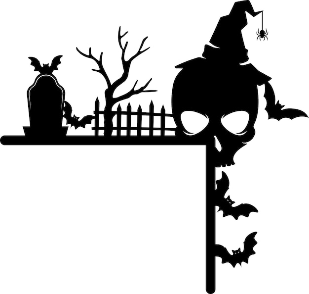 Plik wektorowy projekt svg narożnika drzwi halloween