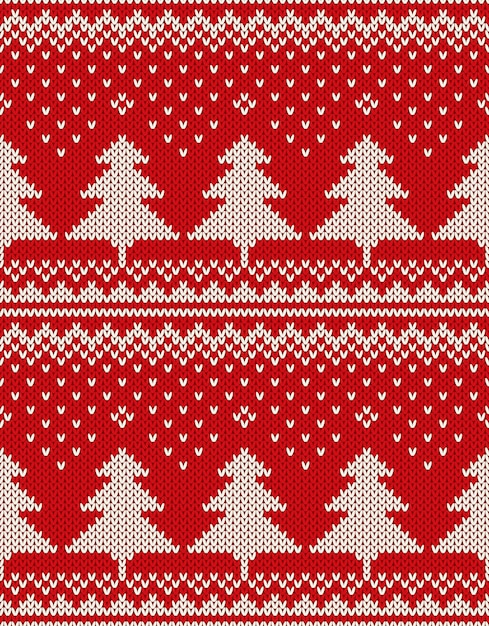 Plik wektorowy projekt świątecznego swetra. wzór z choinek