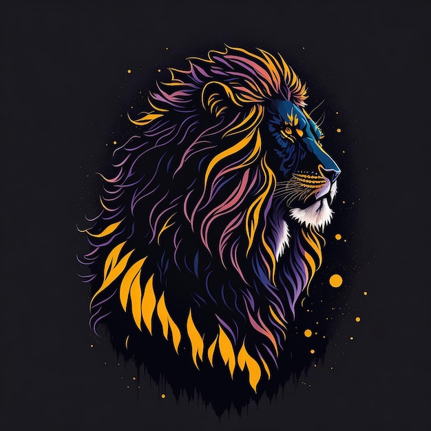 Projekt sylwetki lwa na koszulkę