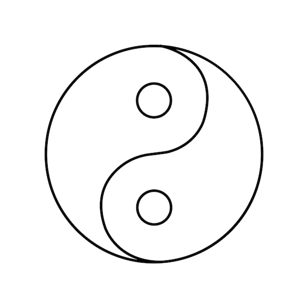 Projekt symbolu ilustracji wektorowej ikony Ying yang