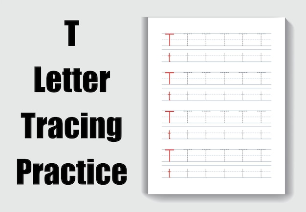 Plik wektorowy projekt szablonu arkusza litery t