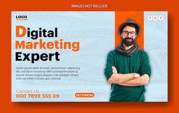 Projekt szablonu banera internetowego dla marketingu cyfrowego