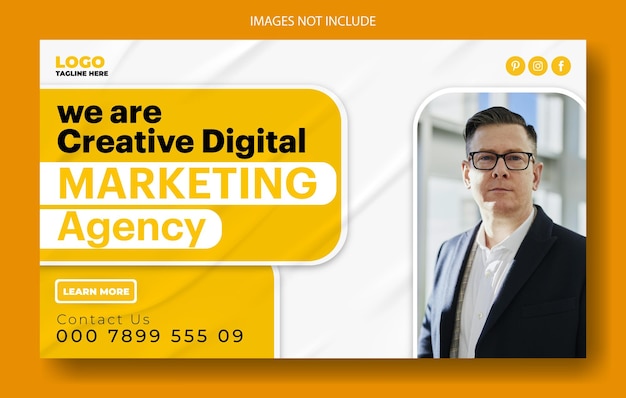 Projekt szablonu banera internetowego dla marketingu cyfrowego