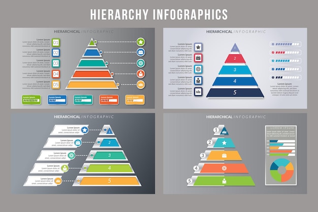 Plik wektorowy projekt szablonu infografiki hierarchii