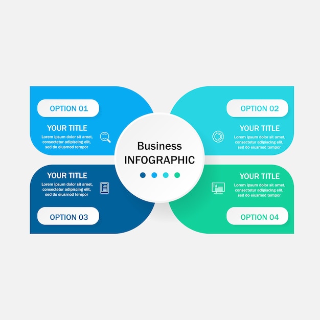 Projekt Szablonu Infografiki Z 4 Opcjami.