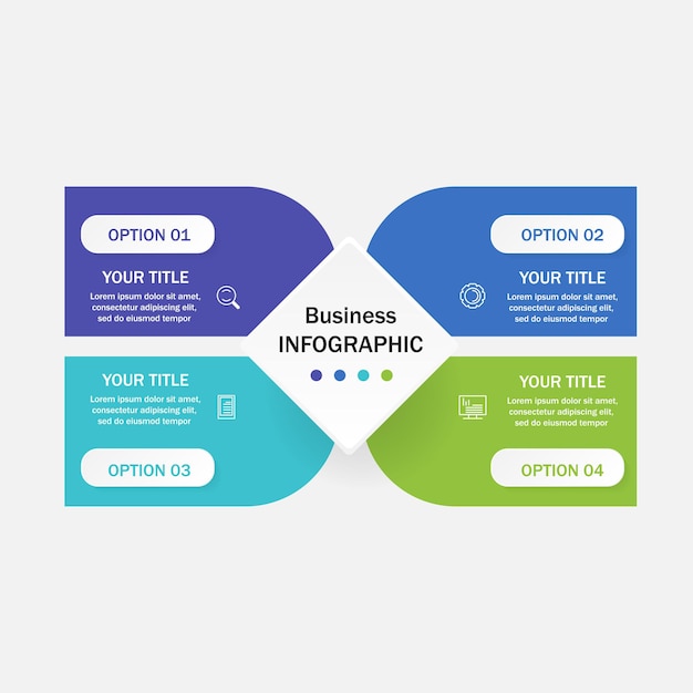 Projekt Szablonu Infografiki Z 4 Opcjami.