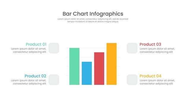 Projekt szablonu infografiki z czterema wykresami