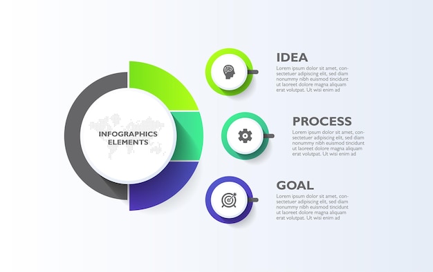 Projekt Szablonu Infografiki Z Okrągłymi Krokami