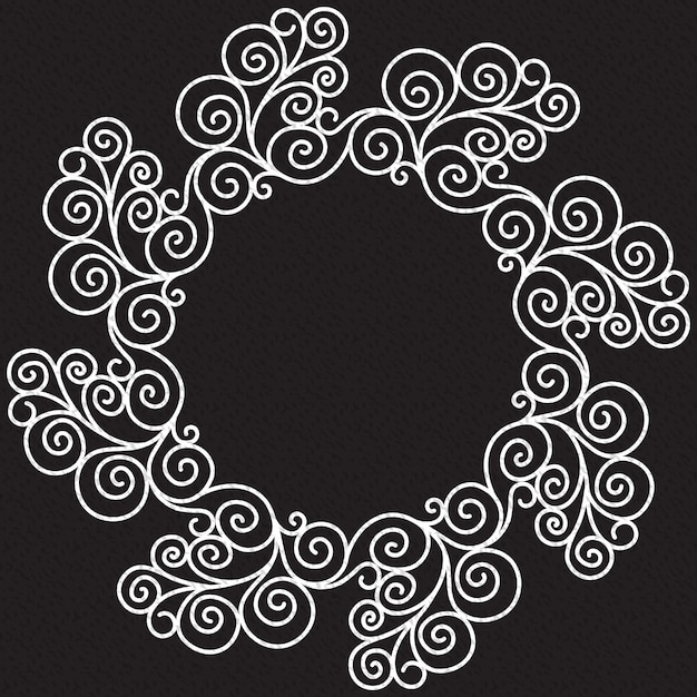 Projekt Szablonu Koła Z Abstrakcyjną Formą Doodle Kwiatów Spiral I Fal