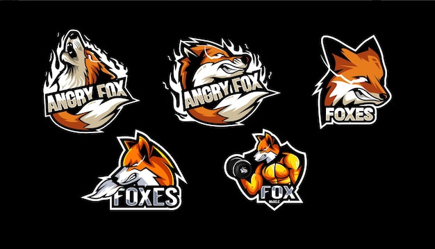 Projekt Szablonu Kolekcji Logo Fox Maskotka