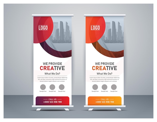 Projekt szablonu korporacyjnego Roll Up Banner Business rollup vector layout design