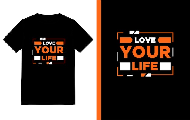 Projekt Szablonu Koszulki Love Your Life Typografia