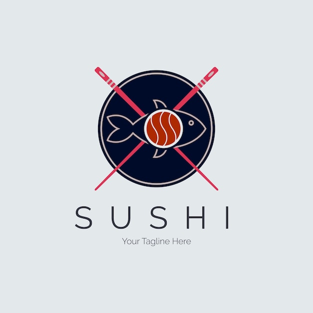 Projekt Szablonu Logo Japońskiej Restauracji Z Jedzeniem Sushi Dla Marki Lub Firmy I Innych