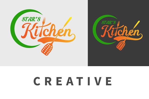 Projekt Szablonu Logo Kreatywnej Kuchni Restauracji